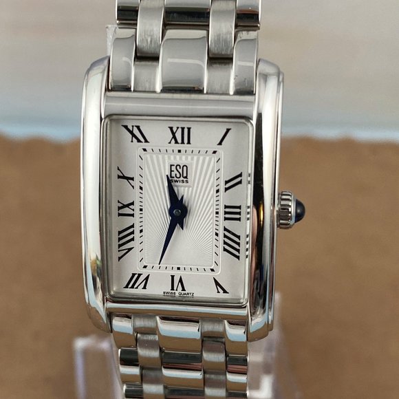 Movado Accessories - Movado ESQ Ladies Classic Tank Style Silver Watch
